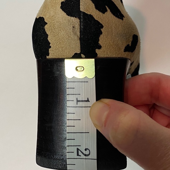 Via Spiga Ankle Boots Cow Print Suede Square Toe size 8.5 Made in Italy Y2K 90s - Picture 5 of 15